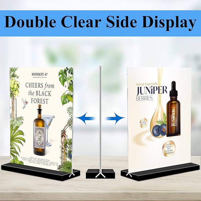 6Pack Acrylic Sign Holder 8.5x11 Vertical ,Clear Sign Holder Double-Sided ,Plastic Flyer Stand Menu Table Display Holders,Acrylic Paper Holder Plastic Picture Frames for Office Restaurants Show Fair