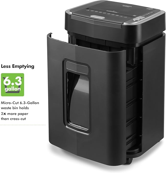 Aurora Professional Grade 150-Sheet Auto Feed Micro-Cut Paper and Credit Card Shredder with 6.3 Gallon Pullout Basket / 60 Minutes/Security Level P-4