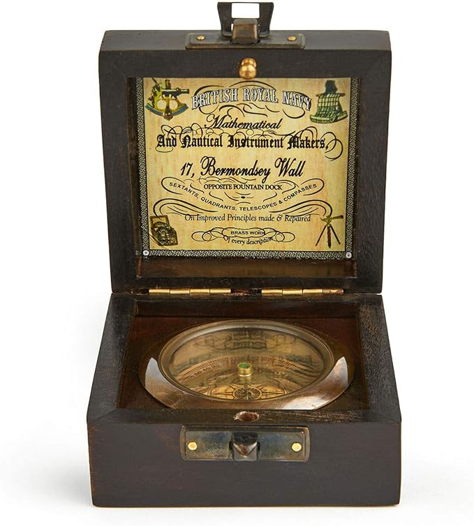 Handmade Antique Vintage Brass Compass | Exquisite Nautical Compass | Home Decor | Pocket Compass Gift for Every Occasion | Super7One