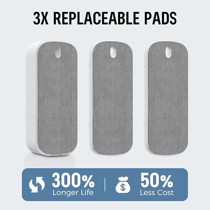 loukin Inventive All-in-One Dry Erase Eraser, Novel Replaceable Whiteboard Eraser with Built-in Cleaner, Unique Glass Board Erasers, Includes 2 Refill Pads, 1 Magnetic Holder, 2 Markers