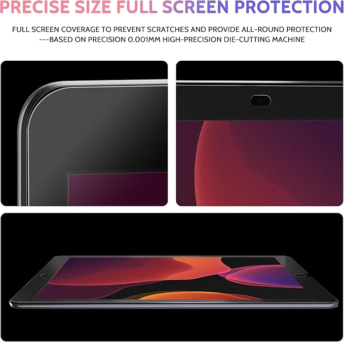 2 Pack Like Paper Screen Protector for iPad 9th/8th/7th (10.2-Inch, 2021-2019), Matte Anti Glare PET Film/Blue Light Filter Eye Protection Cover/Drawing & Writing Feel Like on Paper