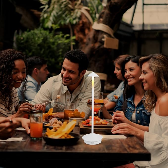 Cordless Table Lamp 2 Pack, Portable Led Desk Lamp 6000mAh Battery Operated Table Lamp, Mordern Rechargeable Night Light in Aluminum, Dimmable Table Light for Indoor Outdoor