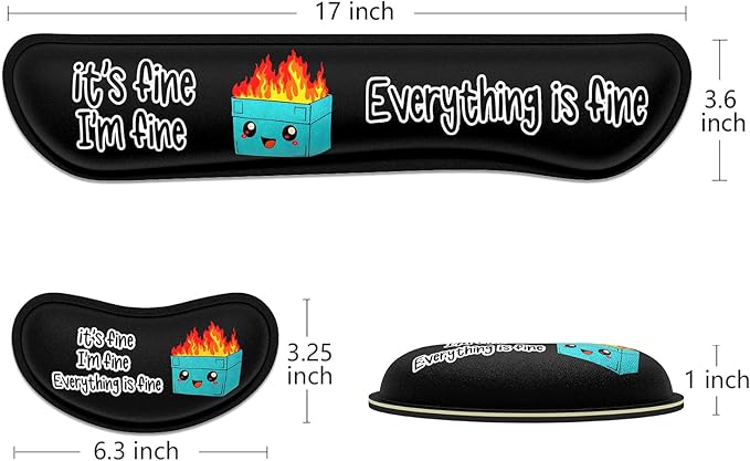 Dapesuom Enlarge Keyboard Wrist Rest, Memory Foam Wrist Cushion for Desk Mats Support, Typing Pain Relief Keyboard Mouse Pad Rests Set with Non-Slip Base for Gaming Laptop Computer, Black Dumpster