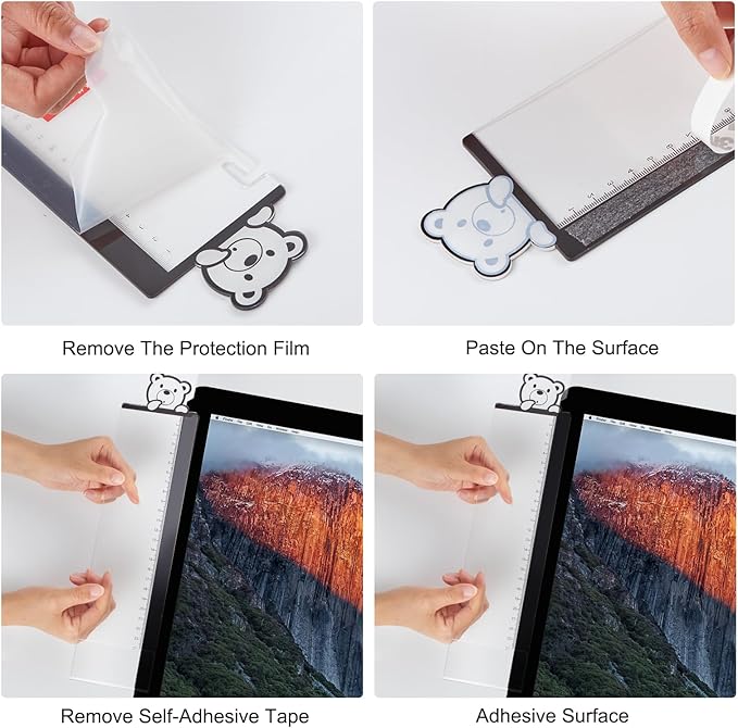 Office Desk Accessories 2pcs Multifunction Computer Monitor Memo Board - Office Supplies for Women Men Computer Sticky Note Holder Home Decor (Bear cub Monitor Memo Board)