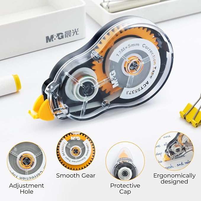 M&G 39.3 Feet Correction Tape, 12 Pack Correction Tape, Easy to Use Applicator for Instant Corrections, Study Supplies and Office Products, Total 472FT/144M