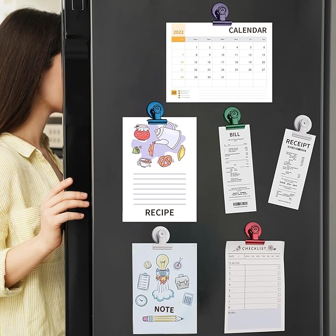 VNDUEEY 20 Pack Magnetic Paper Clip Dispenser Holder, Paperclip Dispenser for Desk, School, Office, Fridge Magnets Refrigerator Magnets, Magnet Clips for Whiteboard Locker (White)