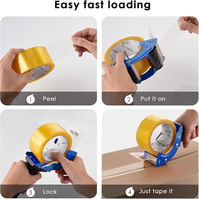 Fast Reload 2 Inch Tape Gun Dispenser Packing Packaging Sealing Cutter Blue