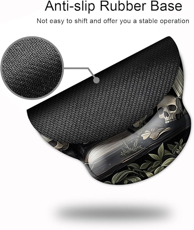 Ergo Comfort Gel Wrist Rest Mouse Pad-Ergonomic Office Mousepad with Wrist Support-Non-Slip, Design Desk Accessories Mat for Home&Game Decor Goth