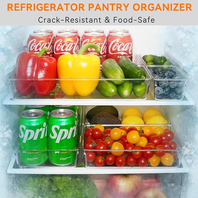 Criusia 21 Pack Large Clear Plastic Drawer Organizer Trays | BPA-Free Acrylic Organizer Bins for Large Kitchen Utensils, Bathroom, Makeup, Jewelries, Office Desk, School Supplies, Perfume