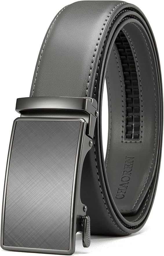 CHAOREN Mens Belt - Mens Ratchet Belt Leather 1 3/8" for Dress Pant - Micro Adjustable Belt Fit Everywhere