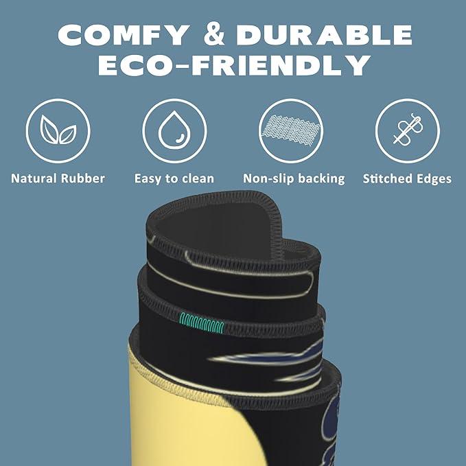 Large Mouse Pad Decorative Waves in Oriental Style Extended Gaming Mouse Pad Desk Mat Stitched Edges Mousepad Non-Slip Rubber Base Keyboard Pad for Laptop Computer PC 35.4 x 15.7 inches