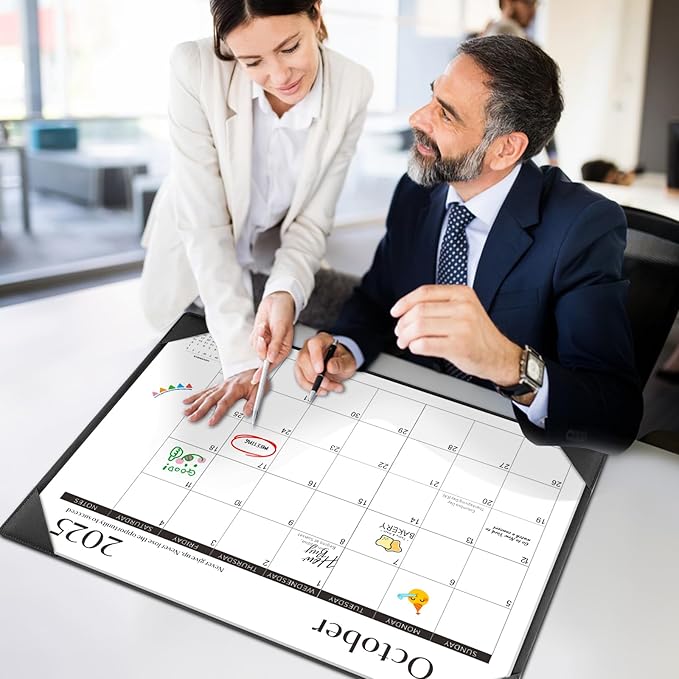 Gannyfer Large Desk Calendar 2025-2026 with Mat - 18 Month Table Calendar, 22" x 17" Desktop Pad Calendar for Planning and Organizing in Your Family, School or Office - Black