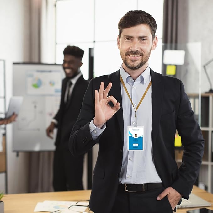 Bulk Lanyards Lanyards for ID Badges,Lanyards with Swivel Hook Clips for Name Tag Lanyard ID Holder (Gold, 100 packs)