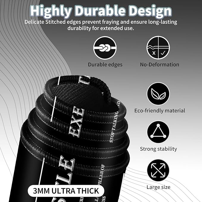 Gaming Mouse Pad, Inspirational Black Big Desk Pad for Keyboard and Mouse, 35.5" X 15.75" in Computer Keyboard Mouse Mat 3mm Thick XXL Rubber Mousepad for Laptop Gamer, Motivational Quotes