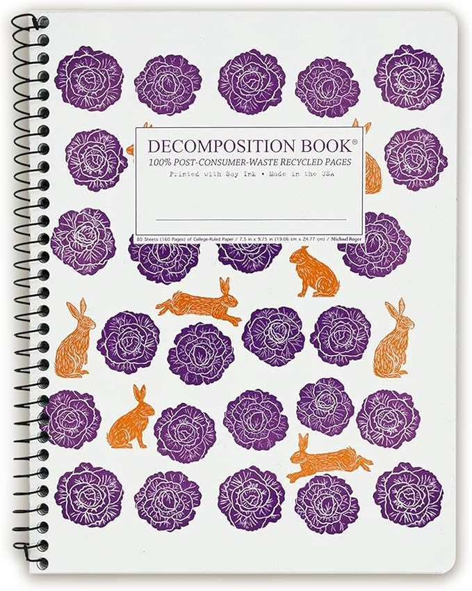 Decomposition Cabbage Patch College Ruled Spiral Notebooks – 9.75 x 7.5 Journal with 160 Lined Pages – Notebooks for School Supplies, Home & Office – 100% Recycled Paper – Made in USA