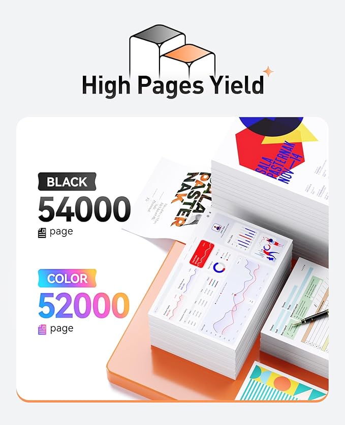 W9050MC High Capacity Toner Cartridge Set 4-Pack W9051MC W9052MC W9053MC Replacement Compatible for HP Color LaserJet Managed MFP E87640z MFP E87650z Flow E87660z Printer Ink Black Cyan Magenta Yellow