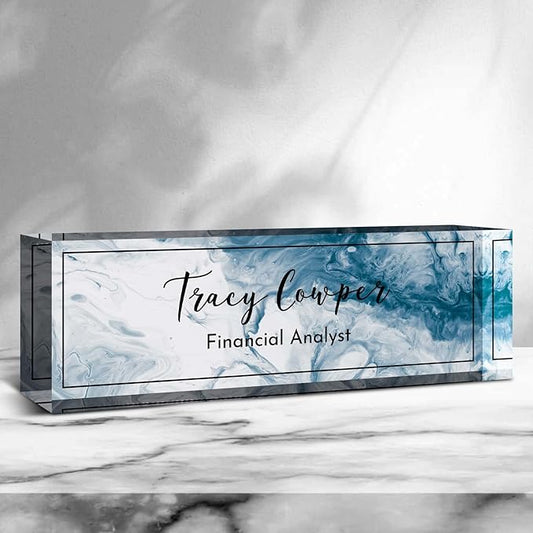 Desk Name Plate Personalized, Custom Name Plate for Desk, Acrylic Desktop Accessories, Office Gift & Decor for Women Men, Teacher Nurse Boss Employee Appreciation Gifts