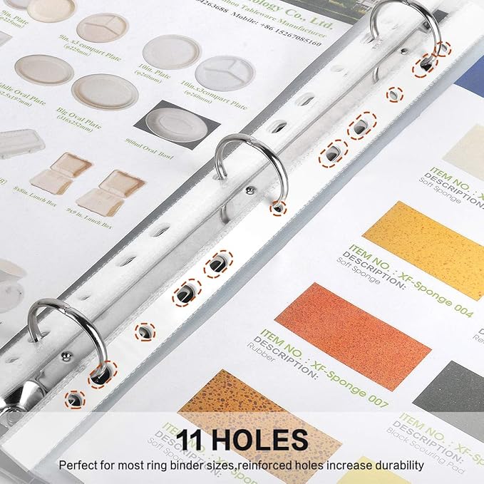 Sheet Protectors, HERKKA 500 Pack Heavy Duty Page Protectors Holds 8.5 x 11 inch Sheets, 9.25 x 11.25 inch Top Loading, Clear, Reinforced 11-Hole Fit for 3 Ring Binder