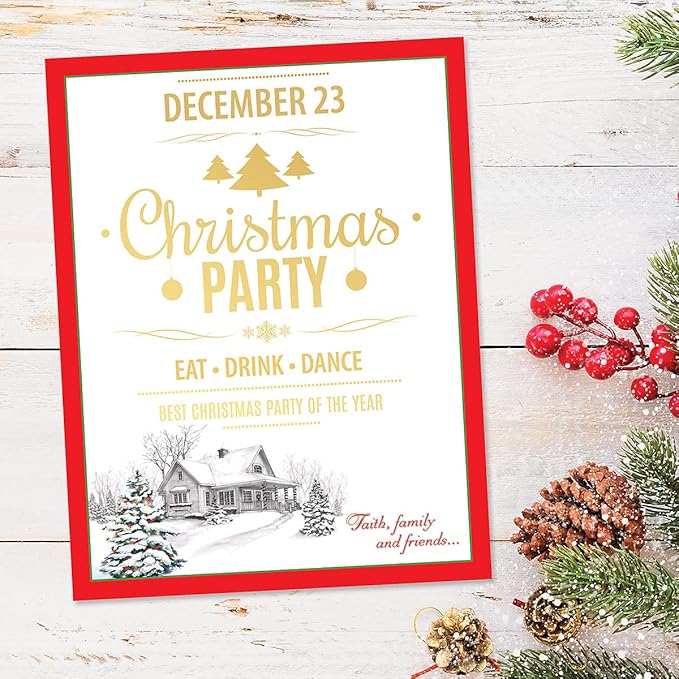 Winter Home Christmas Stationery - Holiday Letters, Printer Paper, 25 Sheets, 8½ x 11 Inch, by Current