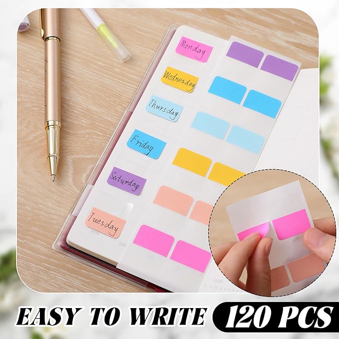 Tinlade 2 Pieces Clear Plastic Cover for Weeks, 8.27 x 7.68 Inches Planner Cover Protector with 120 Color Tabs, Transparent PVC Notebook Strong Plastic Protecting Sleeves for Books(Colored)