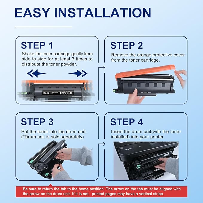 TEINO Compatible TN830XL Toner Cartridge Replacement for Brother TN830XL TN830 XL TN 830 Toner for HL-L2460DW DCP-L2640DW HL-L2420DW HL-L2405W MFC-L2820DW HL-L2480DW HL-L2400D Printer (Black,2 Pack)
