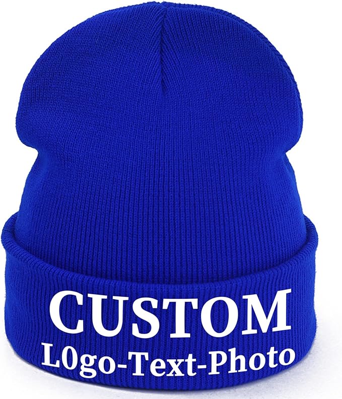 Custom Beanie for Men Women Bulk Custom Winter Hat Beanies with Logo Text Image Personalized Knit Hats Gifts for Business