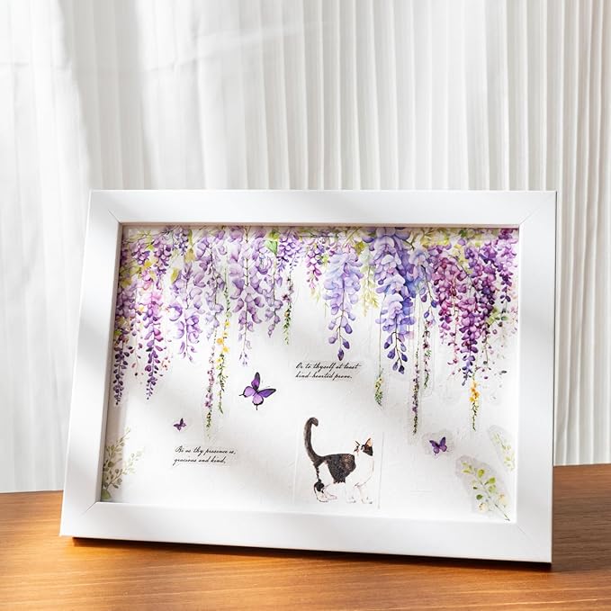 Floral Vine PET Stickers, 120 Pcs Large Botanical Ephemera for Scrapbooking, Journaling, DIY Crafting, and Art Supplies