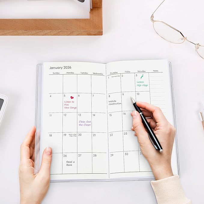 Christian Pocket Calendar 2026-2027, Monthly Planner 2025-2027 - 3.7" x 6.7" - Runs from July 2025 Until December 2027, Pocket Calendar 2026 with PVC Cover for Office, School & Home Supplies