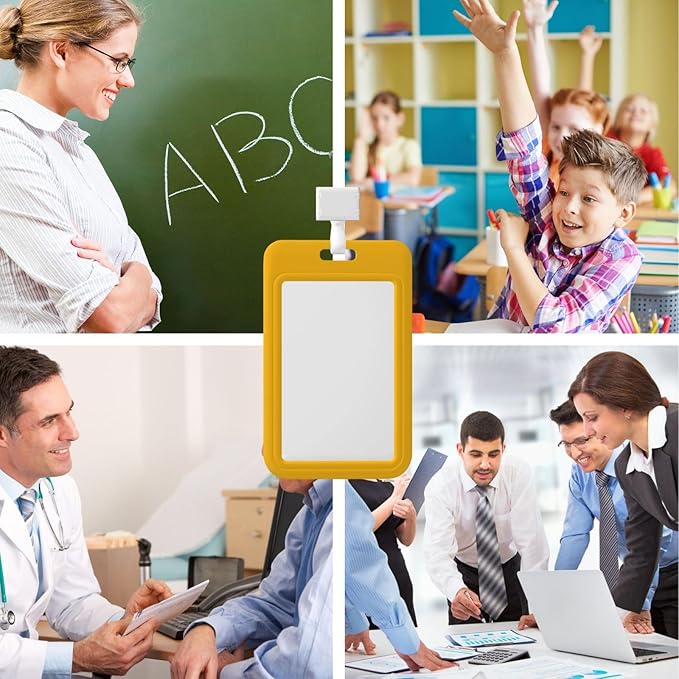 Custom Id Badge Holder Customizable Personalized Id Card with Photo Logo for Employee Work Office Staff Name Tag