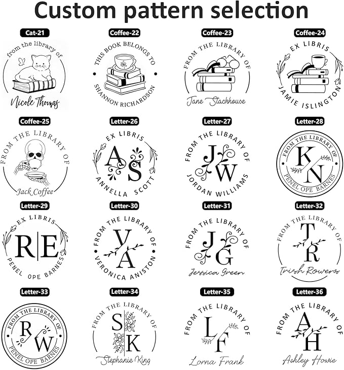 Custom Self-Inking Stamps | Personalized Book Stamp Gift for Book Lovers | 5 Ink Colors (Style12)