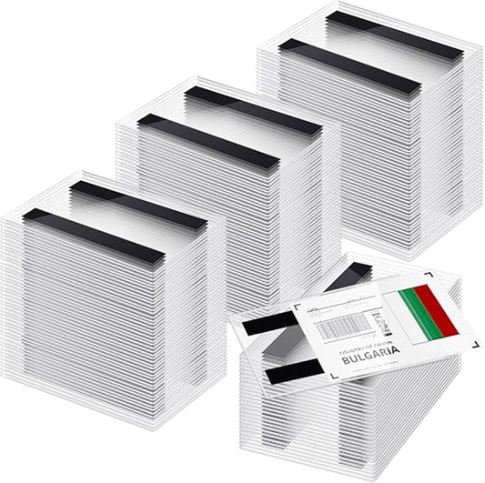 Ctosree 200 Pcs Magnetic Sign Holder Pallet Rack 5.5 x 3.5 Inches Magnetic Label Holder Clear Double Sided Window Display Frame Easy Front Opening for Window Door Office Schedule Store Home