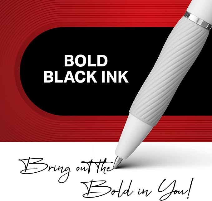 Sharpie S-Gel Gel Pens, Pearl White Body, Black Ink, Medium Point (0.7mm), 12 Count - For Journaling, Writing, Note-Taking, School, Office Supplies