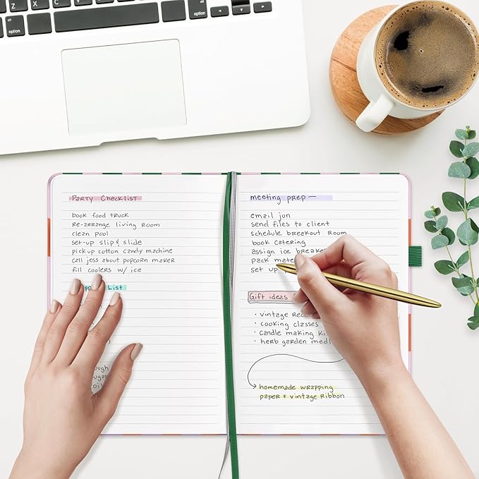 &And Per Se Lined Journal Notebook for Women&Men with Pattern, 160 Pages 100GSM Thick Paper, A5 Hardcover Journals for Writing(Color Block)