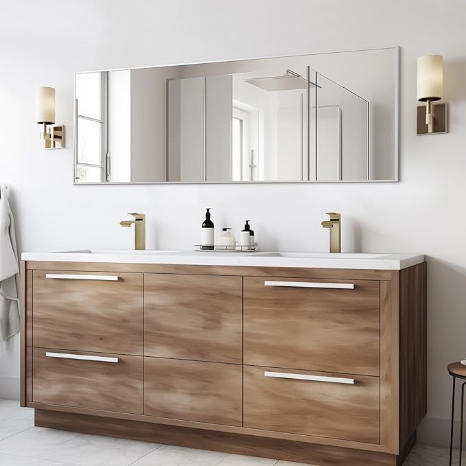 MELOMOIR 56"x18" Full Length Mirror, Silver Floor Mirror with Stand Hanging or Leaning, Aluminum Alloy Frame Full Body Mirror for Bedroom Living Room Cloakroom Hallway, Wall Mirror Full Length, Silver