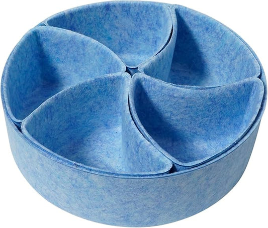 Felt Desk Drawer Organizer Tray,8 Pack Office Desk Drawer Dividers,Felt Drawer Round Storage Box For Saving Space,Makeup Drawer Organizer Bins.(Blue)