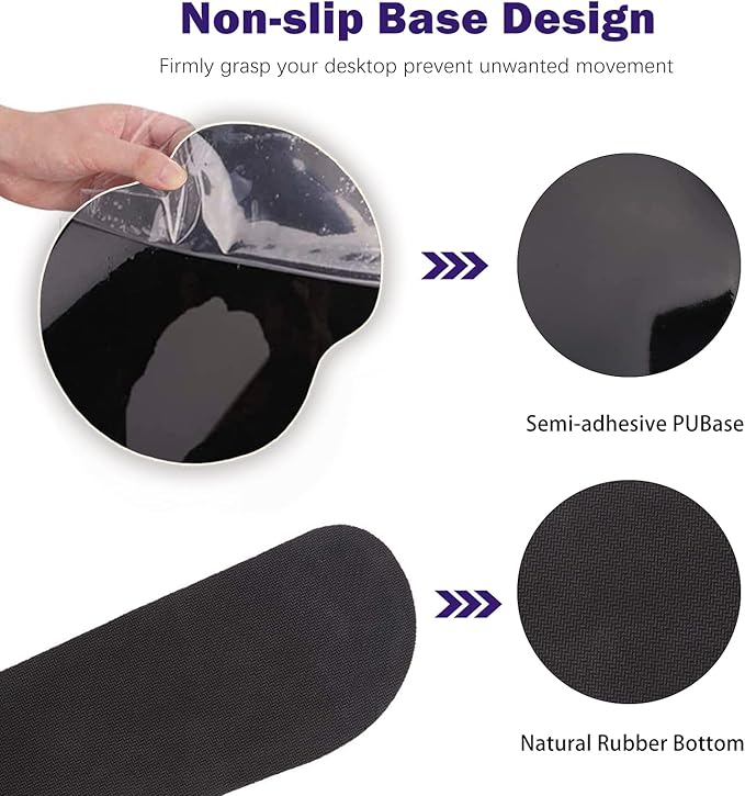 ARTSO Large Mouse Pad Ergonomic Keyboard Wrist Rest Support Combo, Memory Foam Gel Wrist Pad, Extended Desk Mat Protector, Non-Slip Desk Blotter, Purple Marble