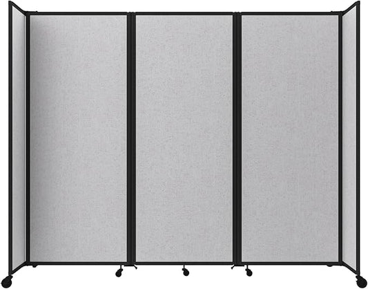 Versare Room Divider 360 Portable Wall Partition | Folding Panels | Large Freestanding Divider | Locking Wheels | Temporary Room Separator
