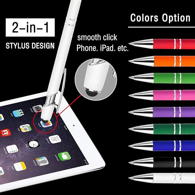 Personalized Ballpoint Pen, 150 Pcs, Custom Engraved with Name or Logo, Smooth Black Ink, Touch Tip Design, Ideal for Office, School, Gifts