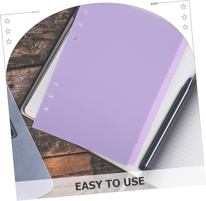 Didiseaon 6Pcs Binder Dividers with Tabs and Punch Insertable Sheet Protectors for Organizers Office and School Document Separators for Quick Classification
