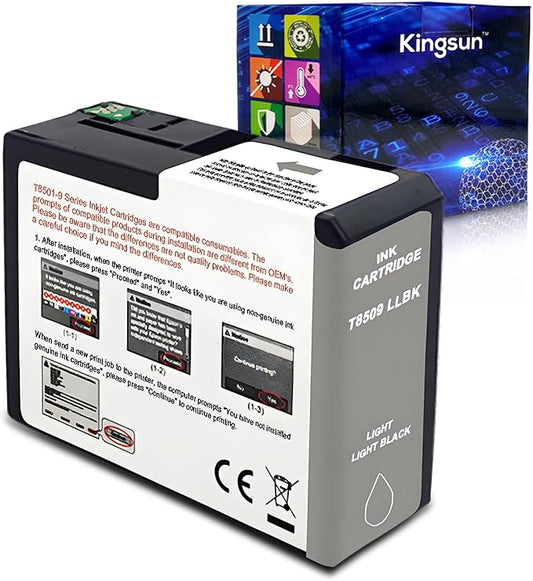 T850 Ink Cartridge T8509 T850900 Remanufactured Work for SureColor P800 (1-Pack, Light Light Black)