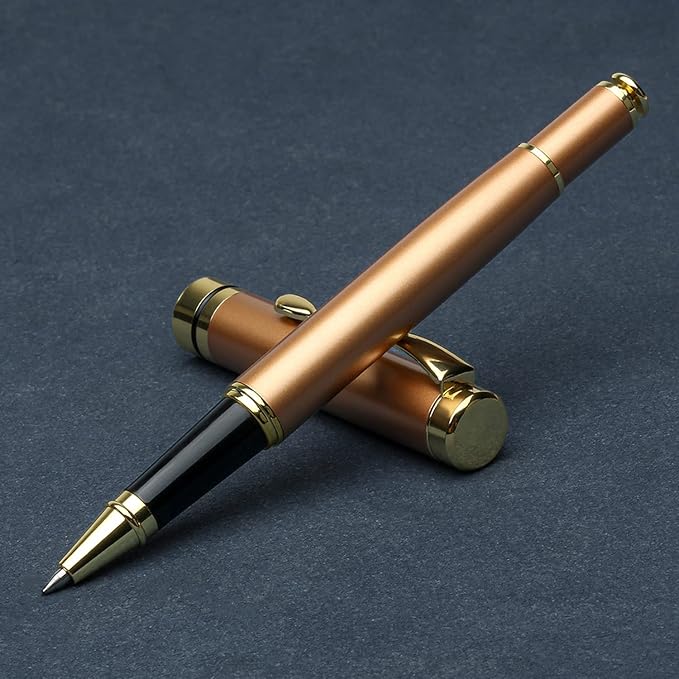 YIVONKA Luxury Ballpoint Pens Best Ball Pen Gift Set for Men & Women Professional Executive Office Nice BallPens Classy Gift Box Ballpoint Black Refill Line width 0.5mm (Rose Gold)