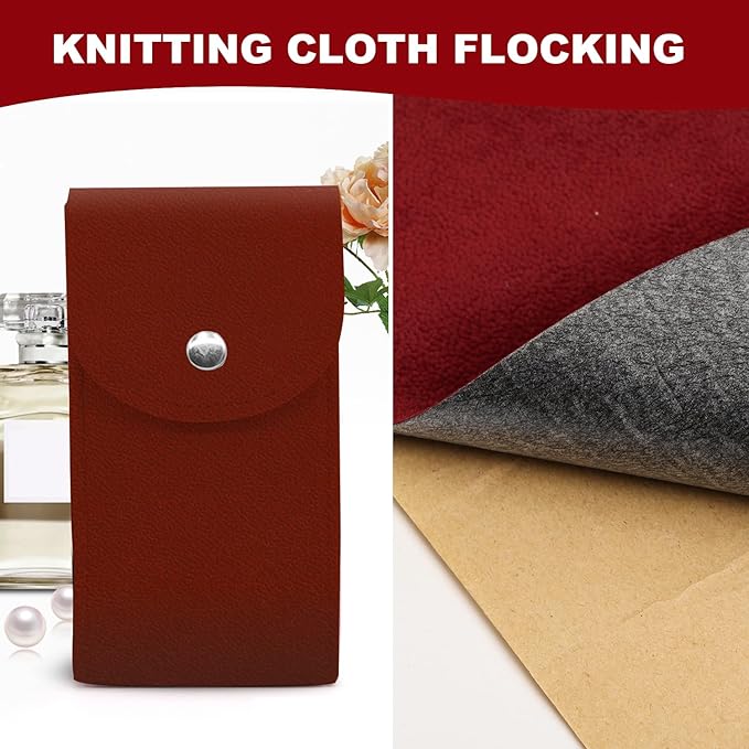 Self Adhesive Grain Velvet Flocking Self Adhesive Felt Fabric, Peel and Stick Velvet Wallpaper Soft Velvet Drawer Liner Velvet Lining for Jewelry Drawer Box Dresser Cabinets Shelve 14.1" x 117"