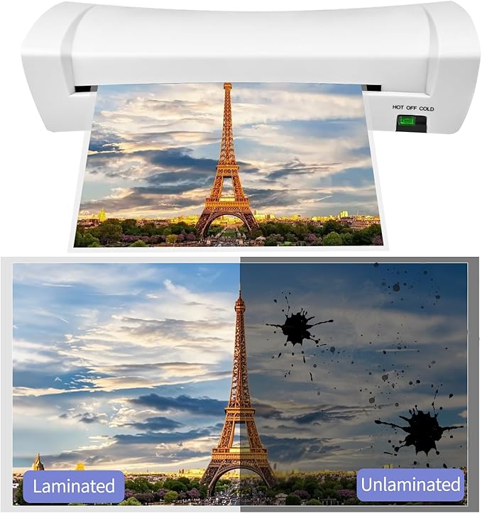9 Inch Laminator Machine for Documents and Photos, 6 in1 A4 Thermal Laminator Machine with Never Jam Technology, 15 Laminating Sheets, 5 Mil Thick, Use for Home Office School