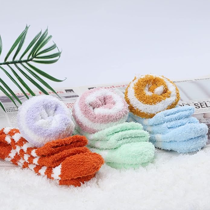 Womens Fuzzy Socks Microfiber Soft Cozy Warm Slipper Sleeping Winter Sock Fluffy Cabin Plush Stocking Stuffers