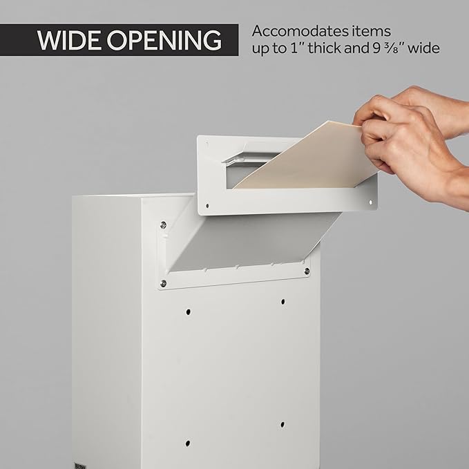 Through-The-Wall Drop Box Deposit Safe 17 x 13 x 7 - Heavy Duty Steel Mailbox with Lock for Receiving Mail, Checks, Letters, Cash and More for Home, Office and Commercial Use (D700) (Gray)