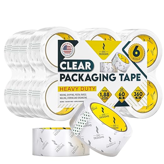 Packing Tape Clear Packaging Tape Heavy Duty Strong Shipping Refills Dispenser Transparent Thick Moving Supplies Mailing Box Sealing Office Storage Home - 60 Yds x 1.88" Wide x 2.7 Mil Thick 36 Rolls