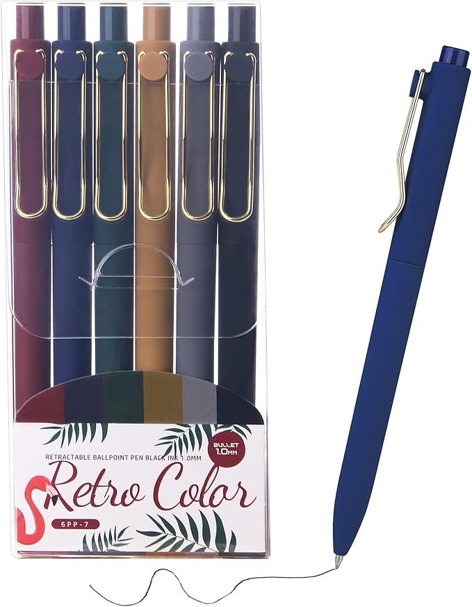 WY WENYUAN Black Pens, Fine Point Smooth Writing Personalized Ballpoint Pens Bulk, Flair Teacher Pen, Black Ink 1.0 mm Journaling Pen, Aesthetic Gift School Office Supplies for Note Taking