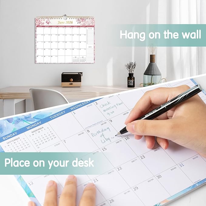 deli Calendar 2025-2026, 18 Months Calendar from July 2025 to December 2026, 11" x 8.5" Wall Calendar with Stickers, Calendar Planner for Home, Office, Classroom