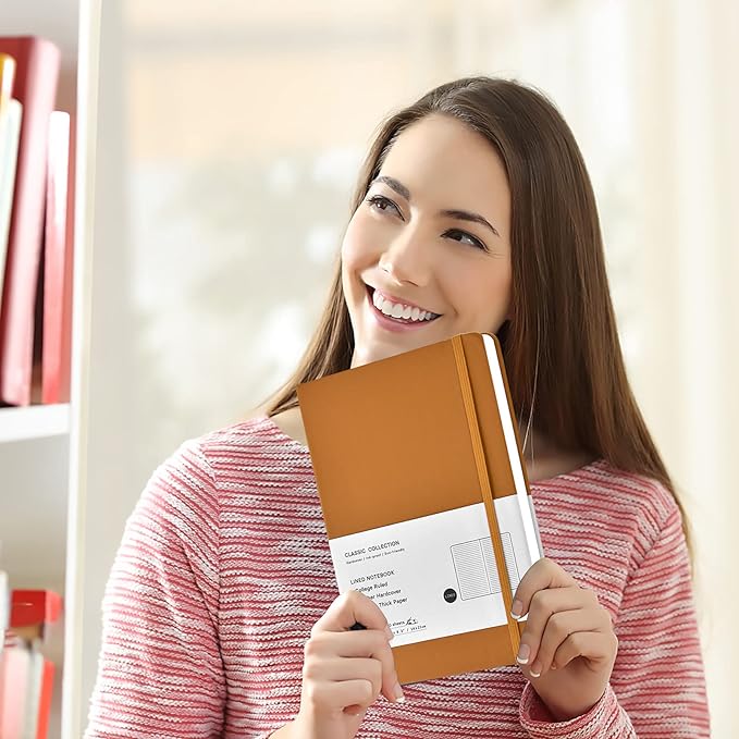 Coopay 24 Pack A5 Journal Notebooks Bulk, 160 Pages, 100GSM Thick Paper, 8.3 x 5.5 inch Hardcover Lined Leather Journals for Writing Office School Business,Bulk Notebook for Work Men Women (Brown)