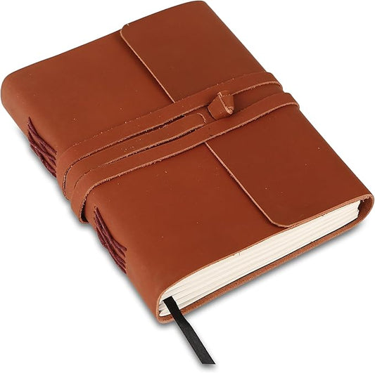 Handmade Leather Journal | Writing Notebook Diary | Bound Daily Notepad For Men & Women Unlined Paper Medium, Writing Pad for Artist, Sketch
